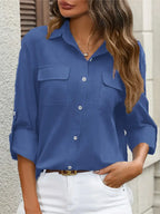 Damesblouse lichte button-up casual - veelzijdige everyday stijl voor vrouwen