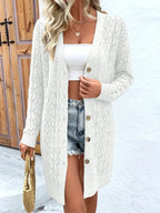 Gebreide cardigan - open voorkant dames lange trui - Bakkermode.nl