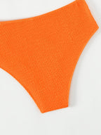 2-delig bikini set - levendig oranje-rood dames high-waisted zwemkleding