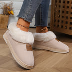 Knusse beige bontgevoerde pantoffels dames - zachte binnenhuis schoenen met antislipzool - Bakkermode.nl