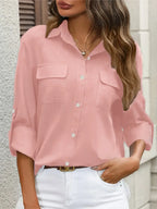 Damesblouse lichte button-up casual - veelzijdige everyday stijl voor vrouwen