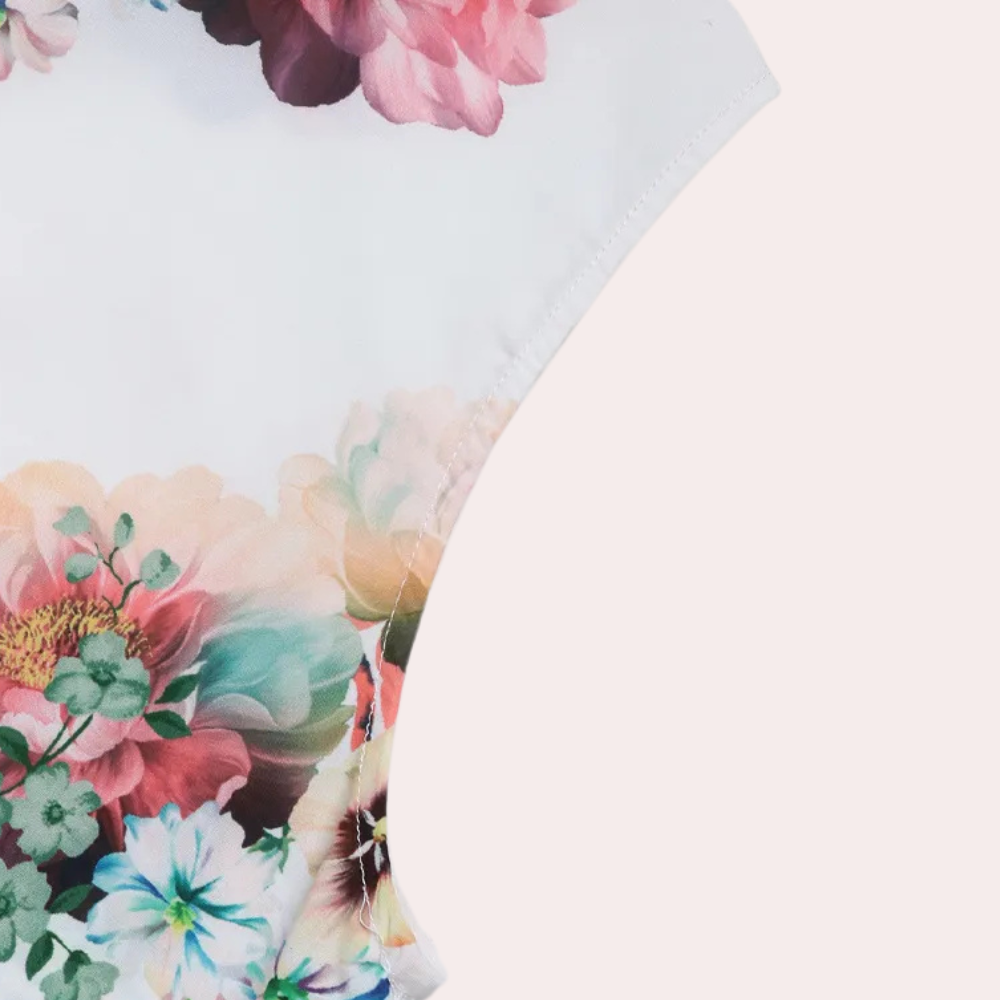 Bloemendessin top - stijlvolle groene blouse voor dames