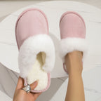 Warme pantoffels - dames huis slippers met pluche voering en luxe suède look in - Bakkermode.nl