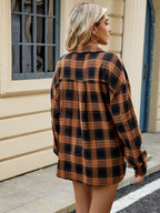 Flanellen shirtjack - casual dames oversized geblokt patroon