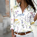 Floral blouse - elegante dames bloes met bloemendessin
