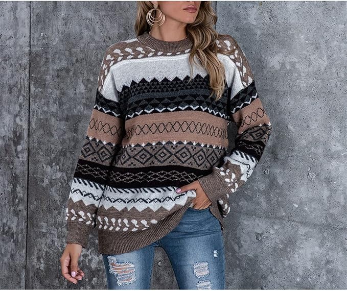 Gebreide trui - warme Scandinavische dames sweater - Bakkermode.nl