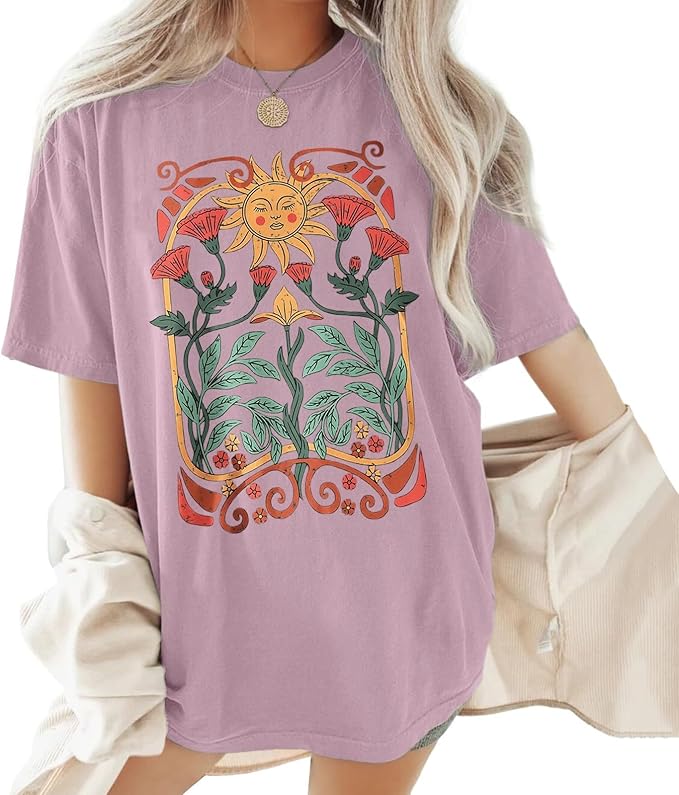 Boho vintage letter print t-shirt vrouwen zomer