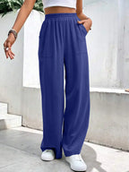 Dames wijde pantalon - luchtige casual elegantie met pockets
