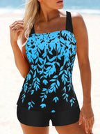 2-delige dames tankini set met bloemenprint - trendy strandmode voor de zomer