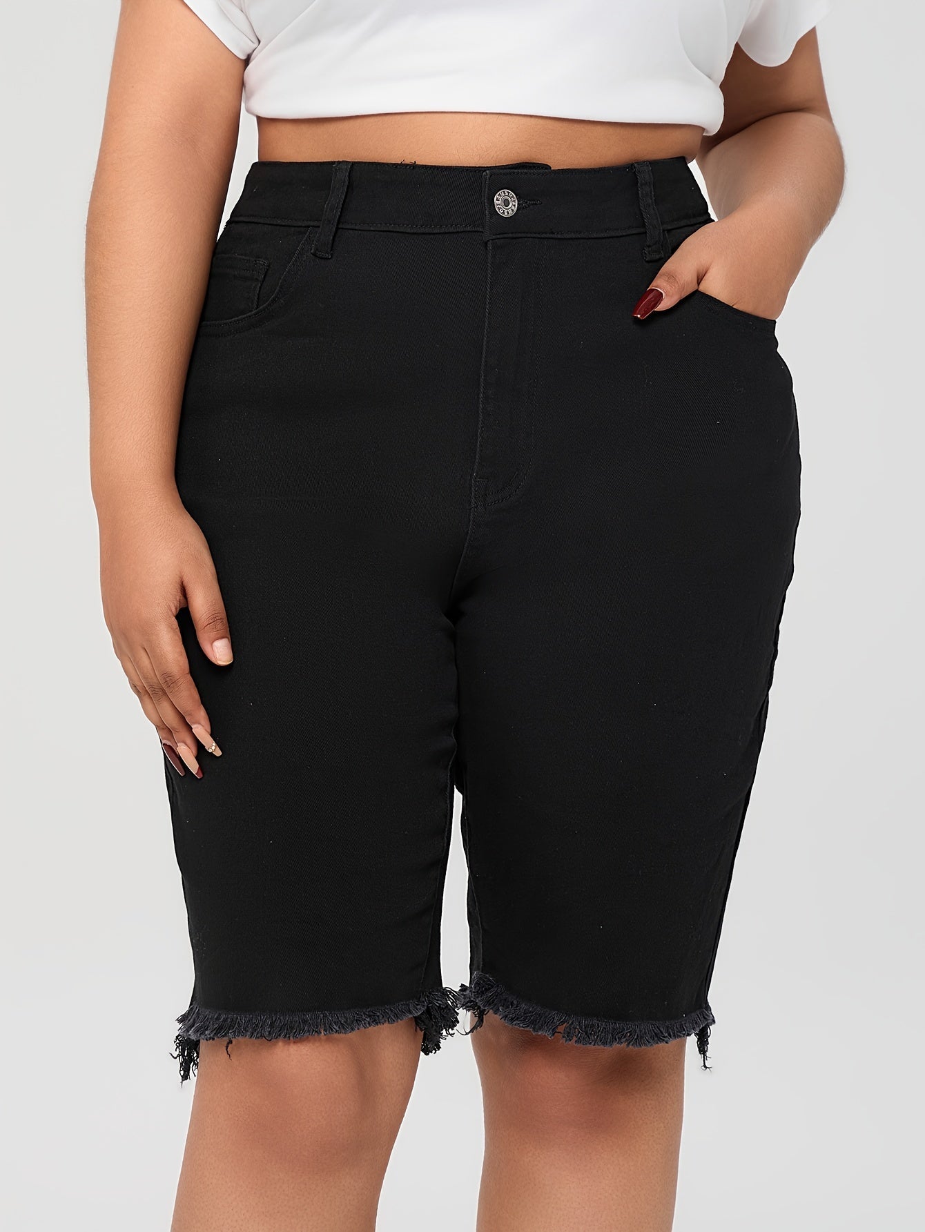 Dames denim shorts met hoge taille - veelzijdige bermuda's voor zomerse uitjes