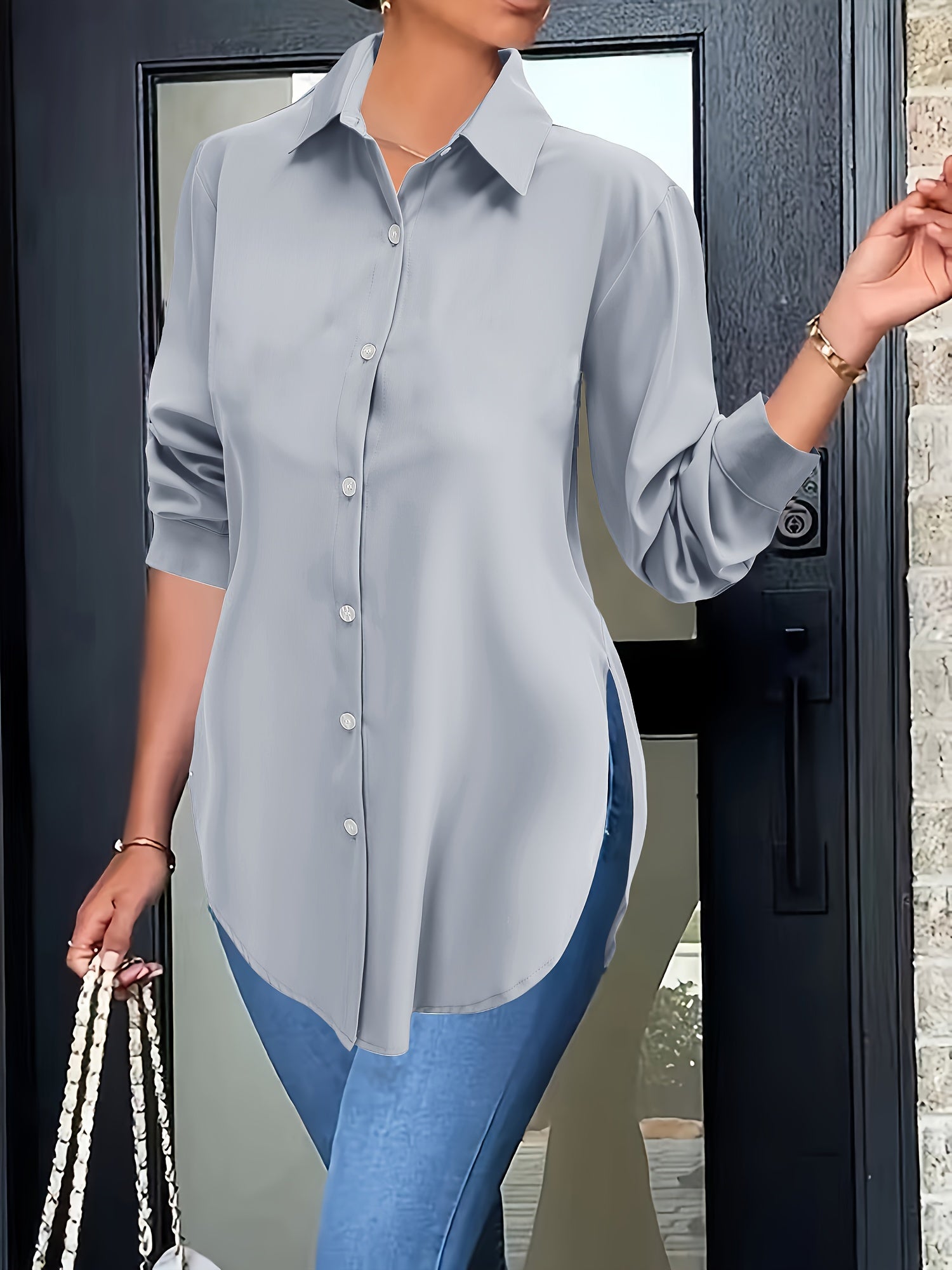 Dames casual blouse - verfijnde button-up top voor dagelijkse elegantie