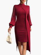 Maxi jurk - elegan ante damesjurk met verfijnde mouwen