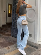 Hoge taille jeans - stijlvolle casual denim broeken voor dames