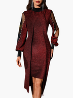 Maxi jurk - elegan ante damesjurk met verfijnde mouwen