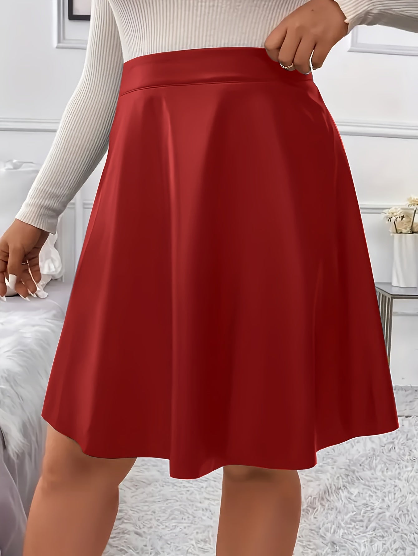 A-lijn leren rok - elegante pu damesrok