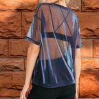 Dames sheer top - lichtgewicht mesh voor casual en avondkleding - chic gelaagd ontwerp voor veelzijdige styling