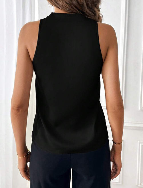 Satijnen shirt tanktop zwart elegante top