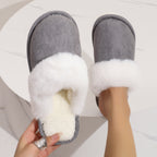 Warme pantoffels - dames huis slippers met pluche voering en luxe suède look in - Bakkermode.nl