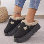 Warme pantoffels - dames huis slippers met sherpa voering en riemdetail - Bakkermode.nl