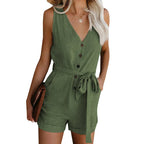 Chic jumpsuit met tailleband - veelzijdige dames zomerplaysuit