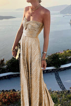 Maxi-jurk - verfijnde strapless avondjurk voor dames