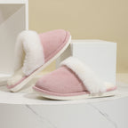 Warme pantoffels - dames huis slippers met pluche voering en luxe suède look in - Bakkermode.nl