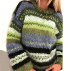 Gestreepte Noorse trui - warme, kleurrijke Scandinavische dames pullover - Bakkermode.nl