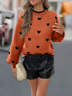 Dames trui met hartjespatroon - stijlvolle en zachte sweater - Bakkermode.nl