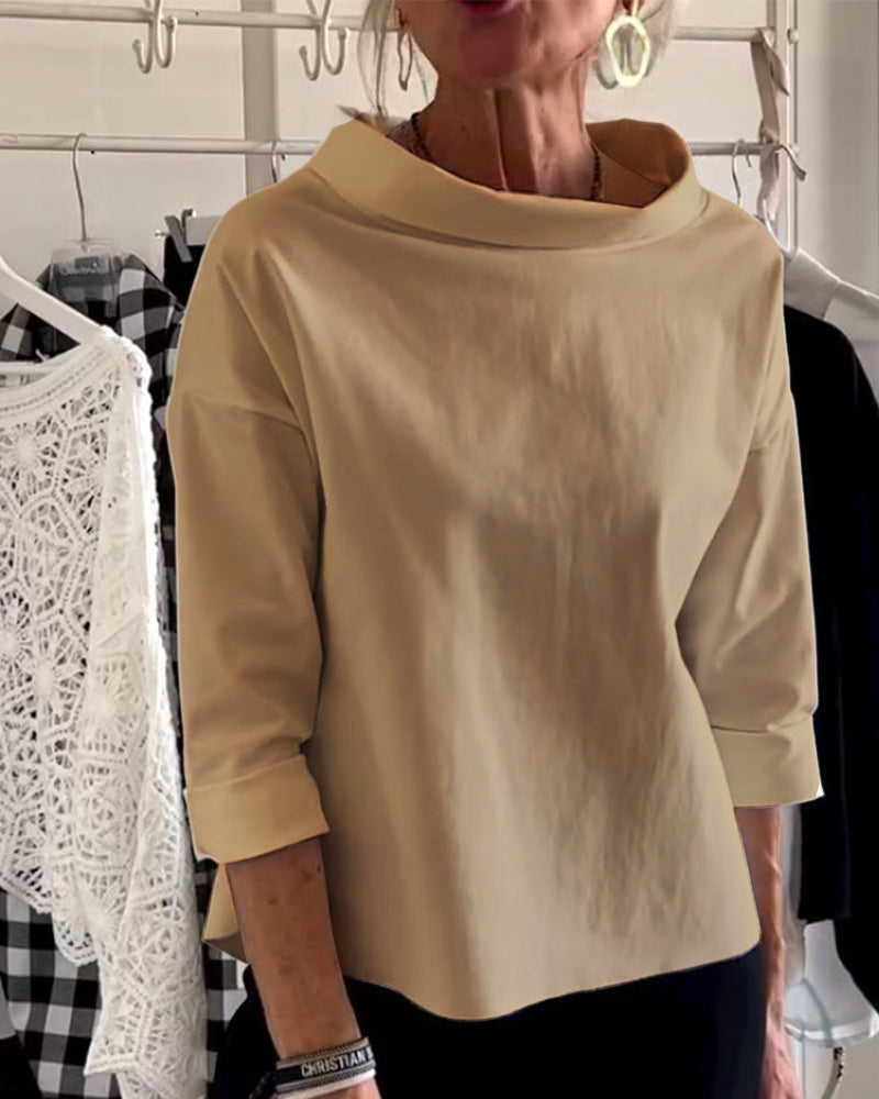 Dames casual blouse met driekwartmouwen – elegante everyday look in ademend materiaal voor op kantoor of in het weekend