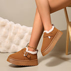 Warme dames instappers - stijlvolle leren schoenen met gesp en zachte voering - Bakkermode.nl