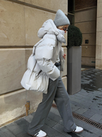 Winterjas met afneembare capuchon - warme winddichte losse damesjas van katoen - Bakkermode.nl