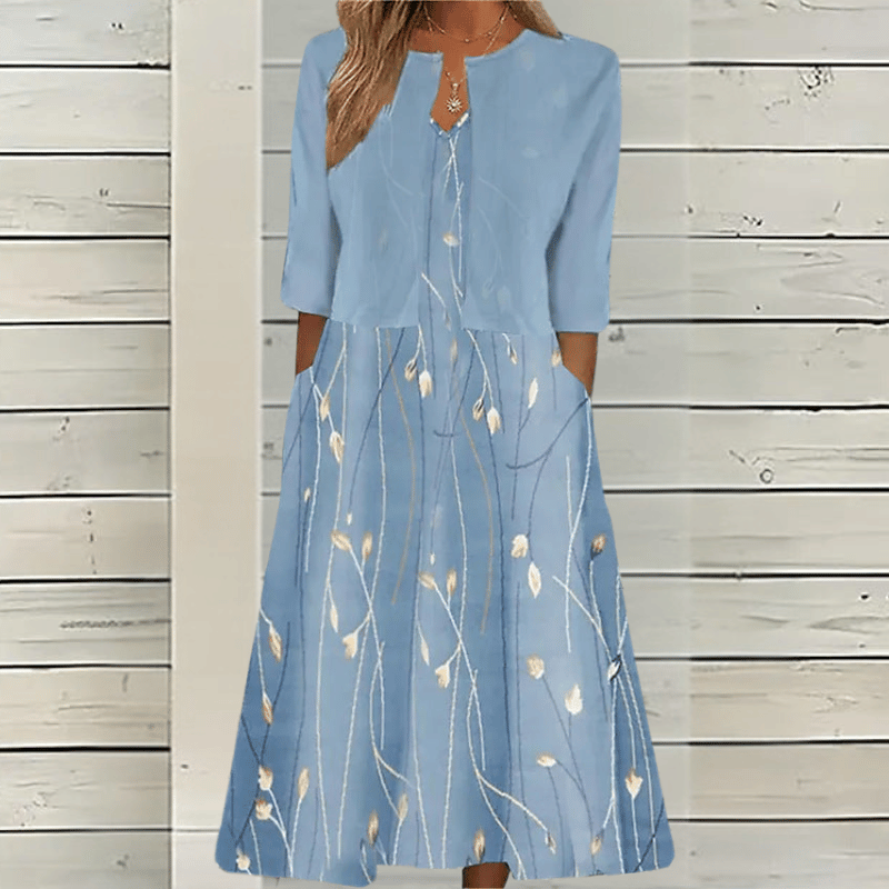 2-delige dames midi jurk met bloemen en cardigan - stijlvolle casual outfit voor speciale gelegenheden