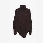 Gebreide poncho met hoge hals - elegante damestrui