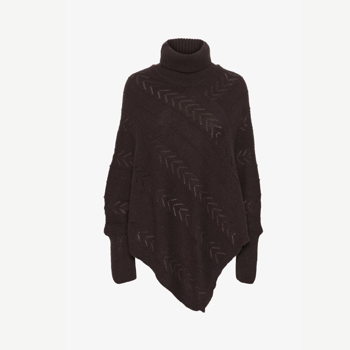 Gebreide poncho met hoge hals - elegante damestrui