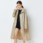 Waterdichte regenjas - lange damesjacket met capuchon