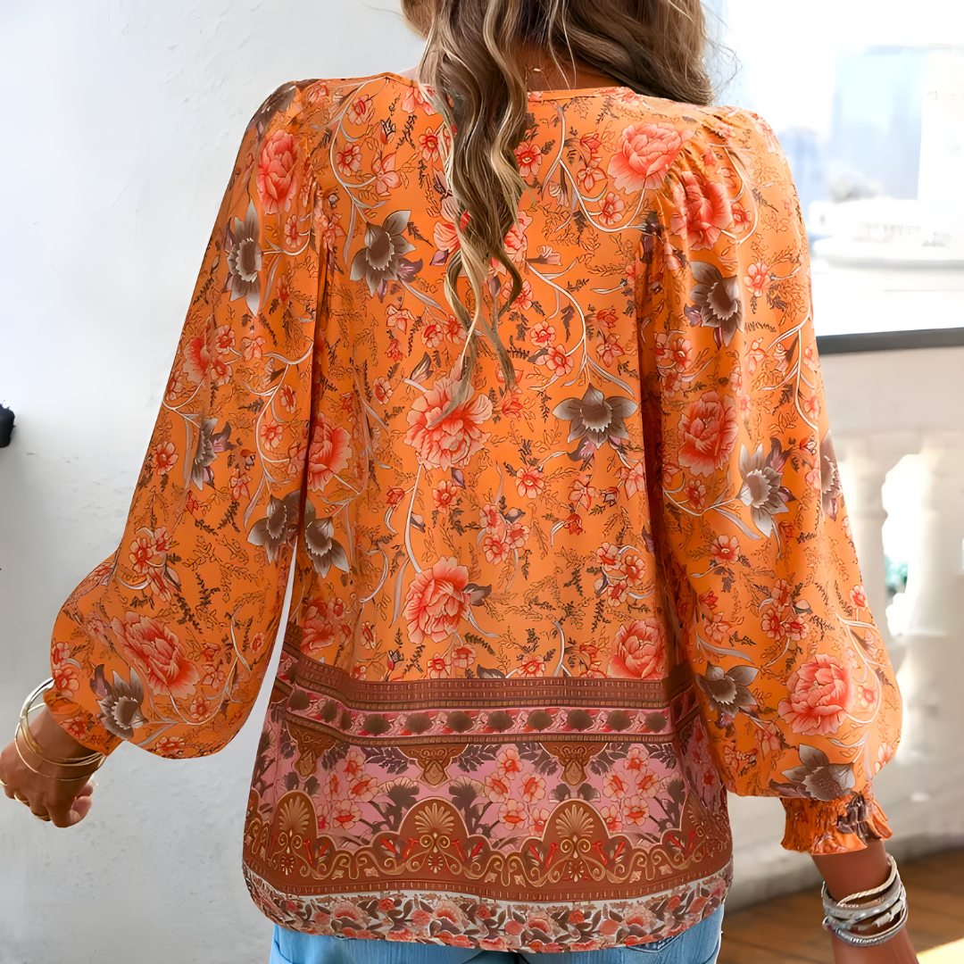 Bloemenprint blouse - elegante, luchtige top voor dames