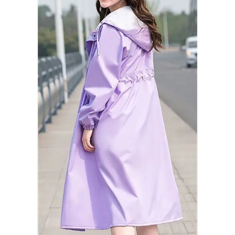 Waterproof damesjas - trendy lange regenjas voor vrouwen