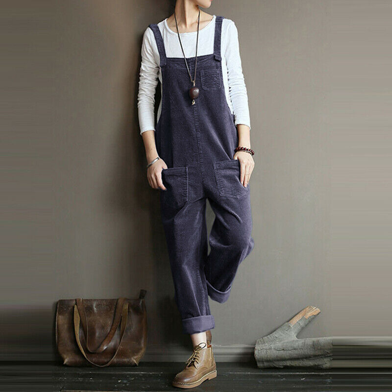 Dames corduroy dungarees - trendy vintage overalls voor ontspannen elke dag
