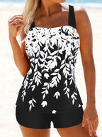2-delige dames tankini set met bloemenprint - trendy strandmode voor de zomer