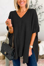 Poncho top - trendy losse v-hals trui voor dames
