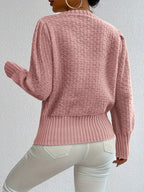Garen gebreide trui - stijlvolle dames pullover met pofmouwen