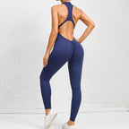 Yoga fitness jumpsuit - mouwloze stretch shapewear met buikcontrole en liftende pasvorm - Bakkermode.nl