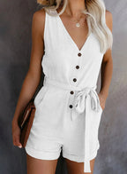 Chic jumpsuit met tailleband - veelzijdige dames zomerplaysuit