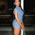 Dames denim playsuit - stijlvolle korte jumpsuit voor zomeruitjes