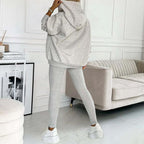 Dames loungewear set - gezellige hoodie en leggings van zachte stof voor relaxed thuisgebruik