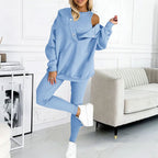 Dames loungewear set - gezellige hoodie en leggings van zachte stof voor relaxed thuisgebruik