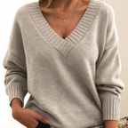 Dames v-hals kasjmier trui - elegante en gezellige jumper