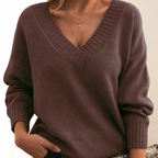 Dames v-hals kasjmier trui - elegante en gezellige jumper