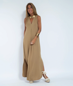 Dames maxi jurk en cardigan set - elegante, lichte stof voor elke dag