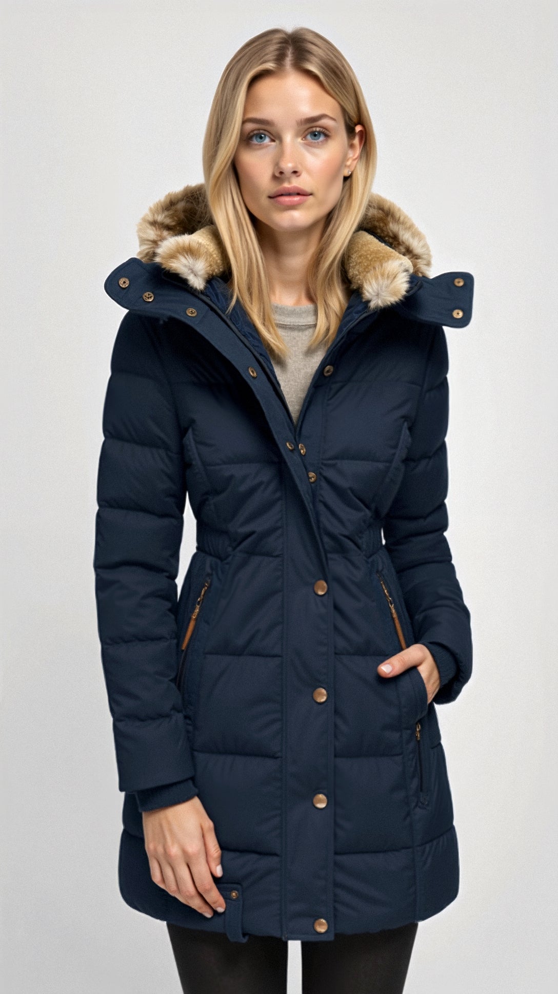 Pufferjas met capuchon - geïsoleerde dames winterjacket